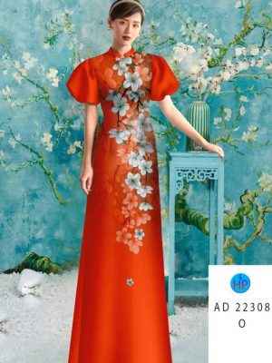 Vải Áo Dài Hoa In 3D AD 22308 29